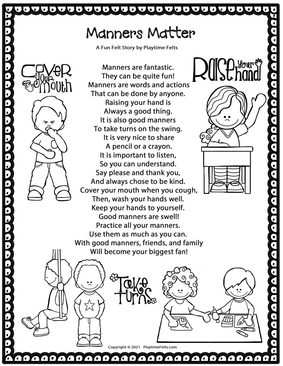 Manners Matter | Felt Board Story Set for Preschool - Felt Board Stories for Preschool Classroom Playtime Felts