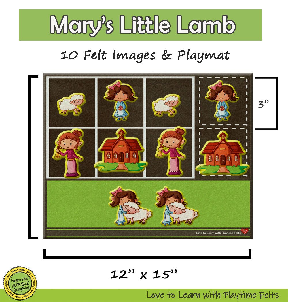 Mary Had a Little Lamb Pattern Games for Preschoolers - Felt Board Stories for Preschool Classroom Playtime Felts