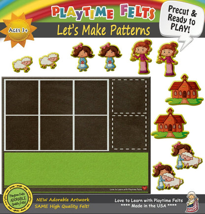 Mary Had a Little Lamb Pattern Games for Preschoolers - Felt Board Stories for Preschool Classroom Playtime Felts