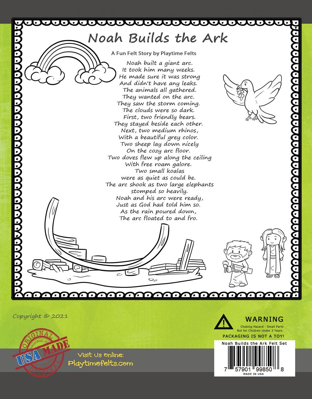 Noah Builds an Ark | Felt Board Bible Stories for Preschool - Felt Board Stories for Preschool Classroom Playtime Felts