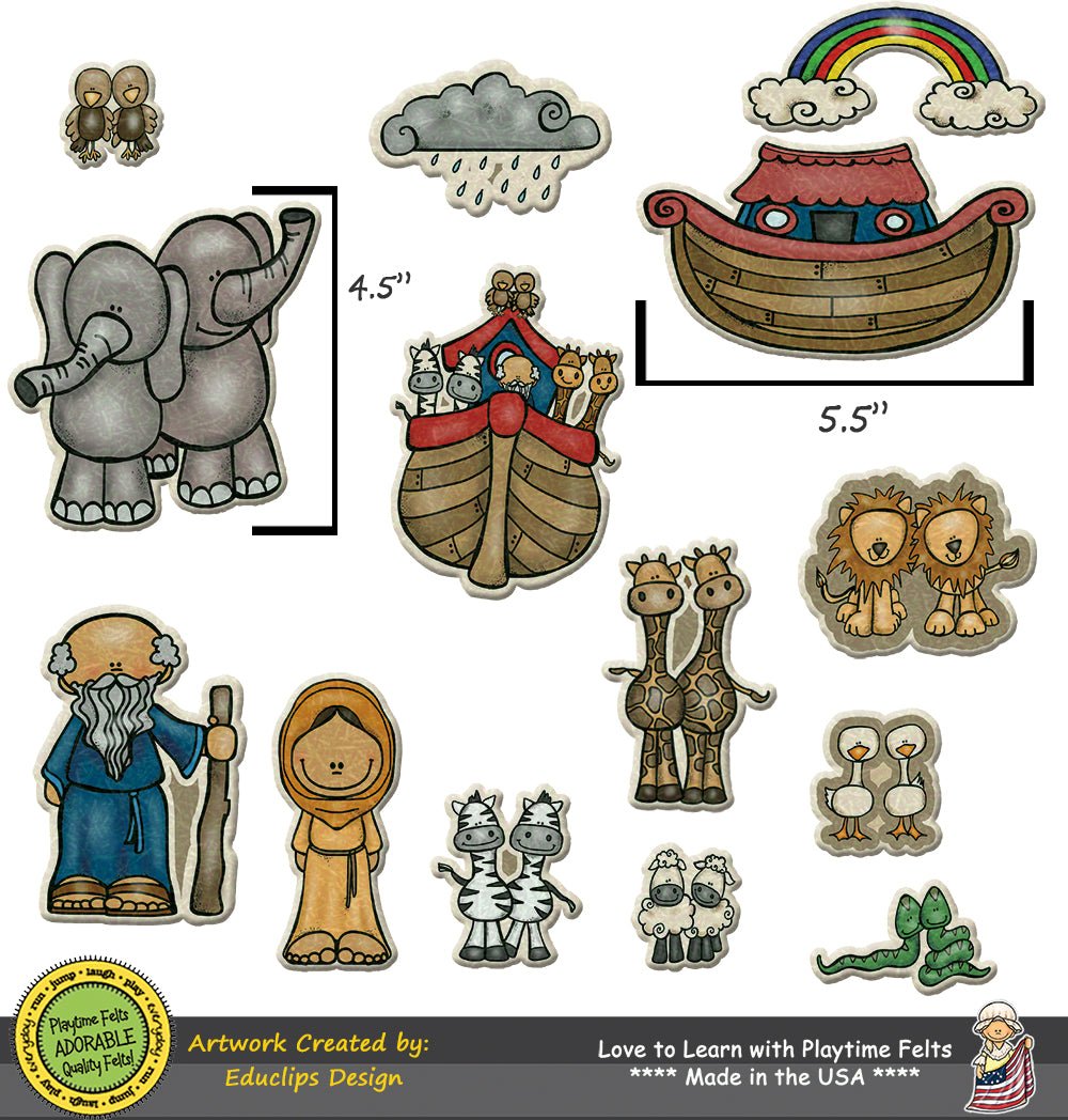 Noah's Ark | Felt Board Bible Stories for Preschool - Felt Board Stories for Preschool Classroom Playtime Felts
