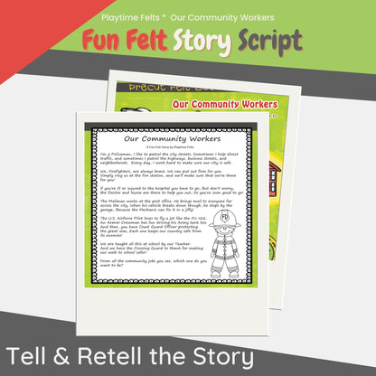Our Community Helpers | Felt Board Story Set for Preschool - Felt Board Stories for Preschool Classroom Playtime Felts