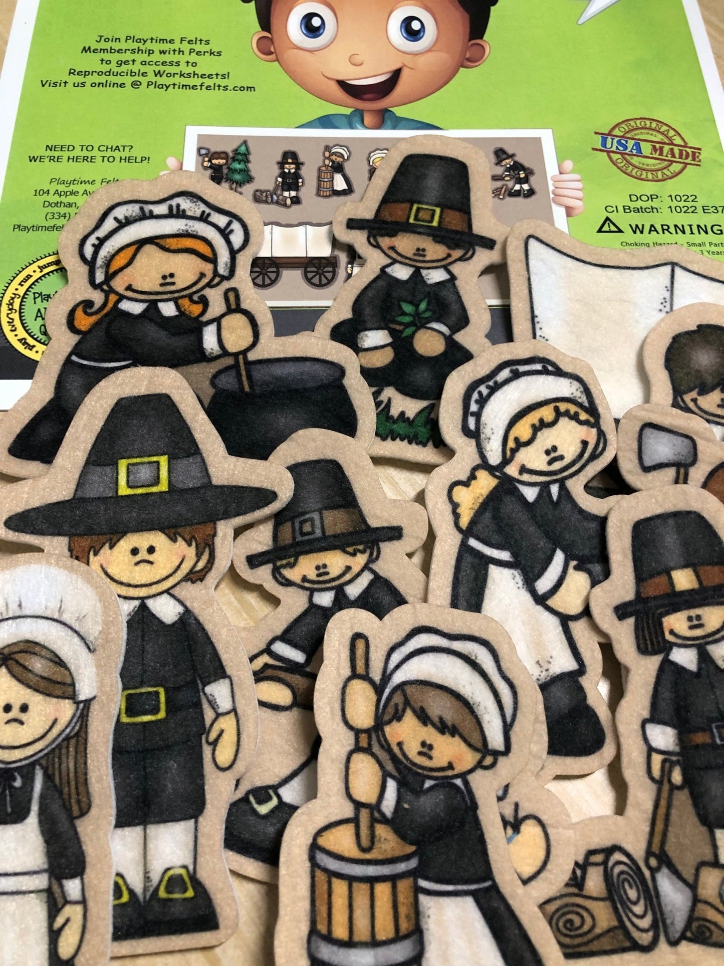 Pilgrim Chores 1621 | Felt Board Story Set for Preschool - Felt Board Stories for Preschool Classroom Playtime Felts