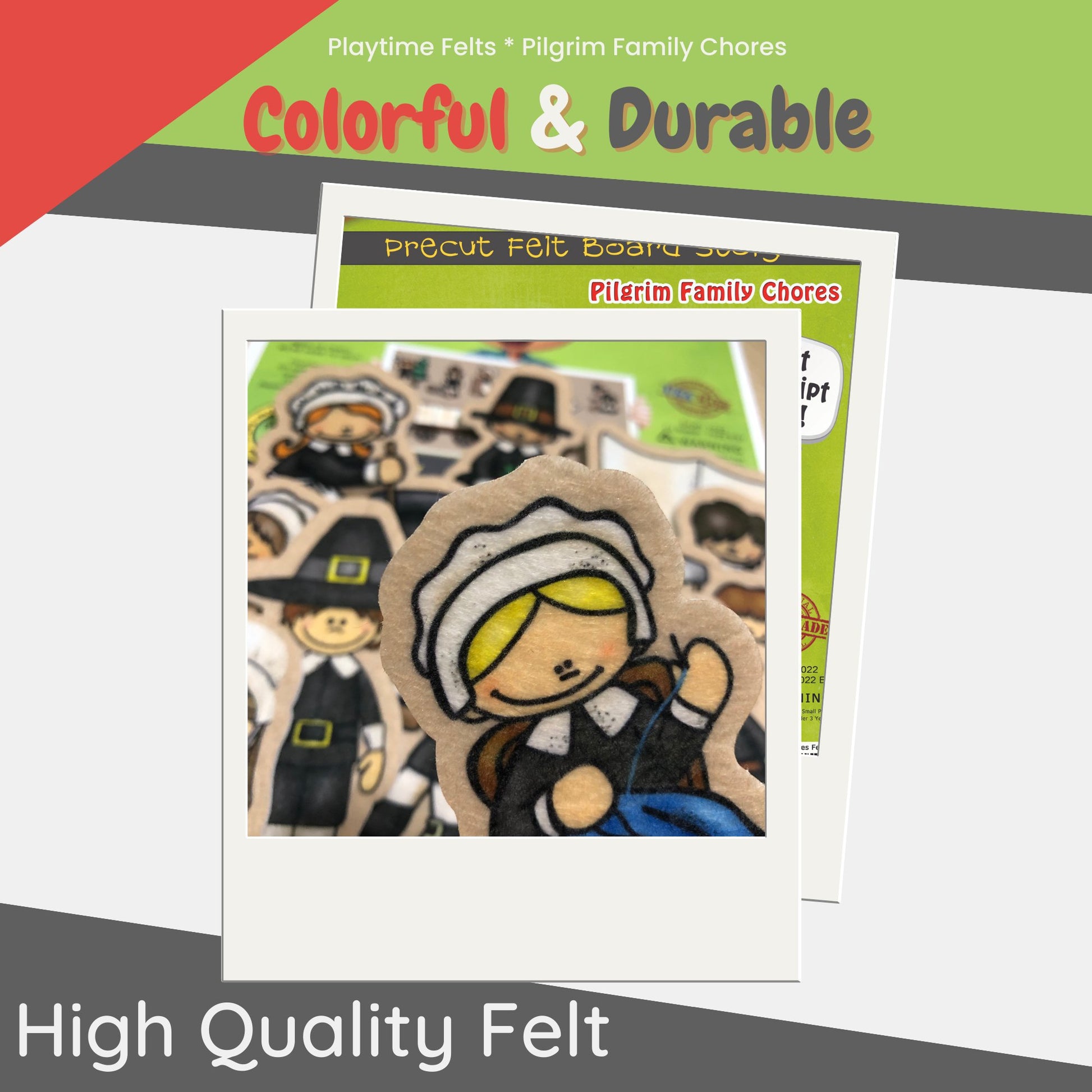 Pilgrim Chores 1621 | Felt Board Story Set for Preschool - Felt Board Stories for Preschool Classroom Playtime Felts