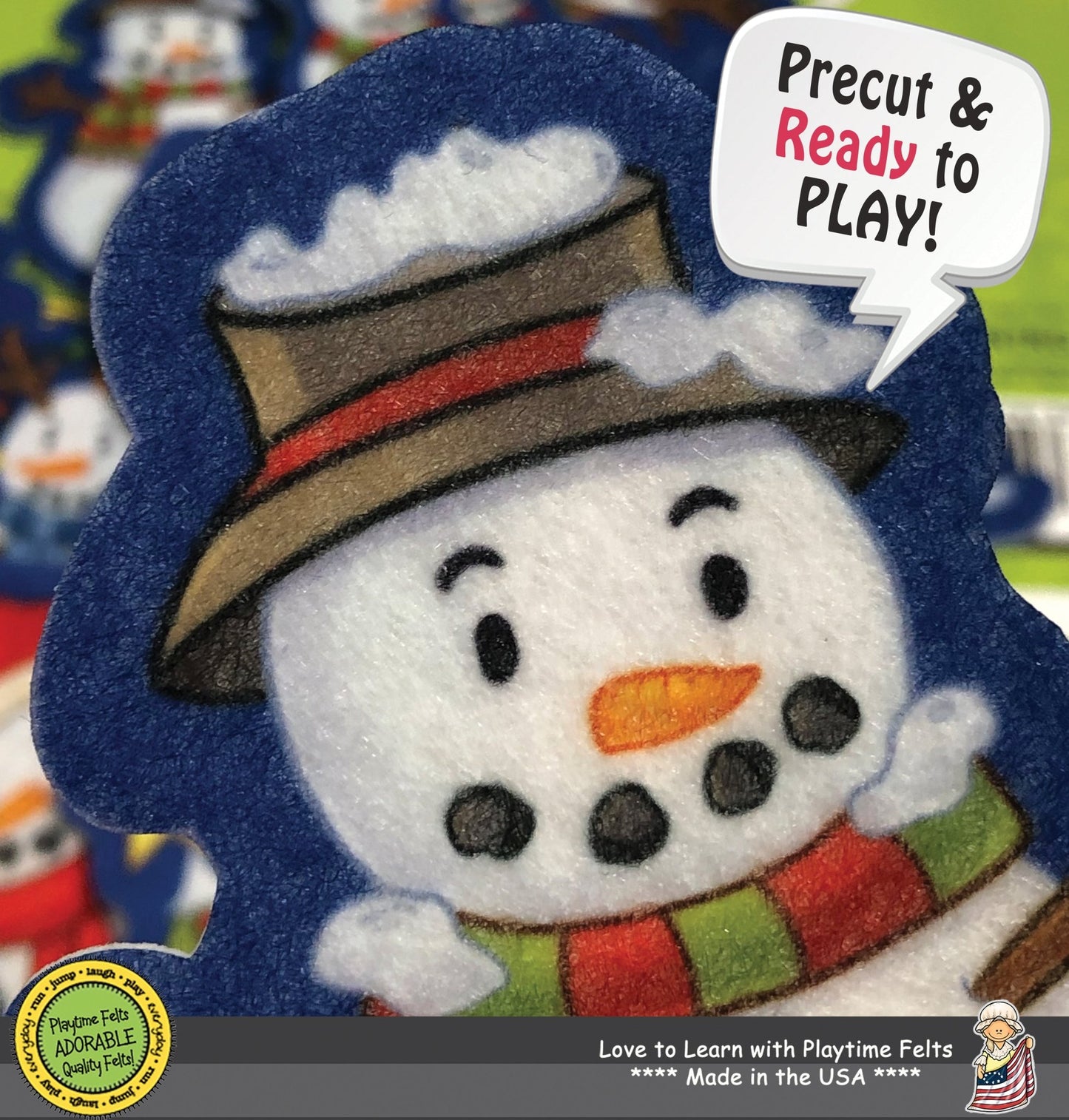 Snowman Felt Story for Pre K Felt Board Play - Felt Board Stories for Preschool Classroom Playtime Felts