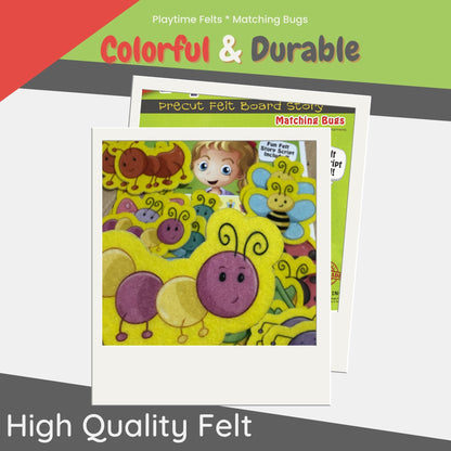 Spring Matching Bugs Felt Board Play Matching and Patterns - Felt Board Stories for Preschool Classroom Playtime Felts