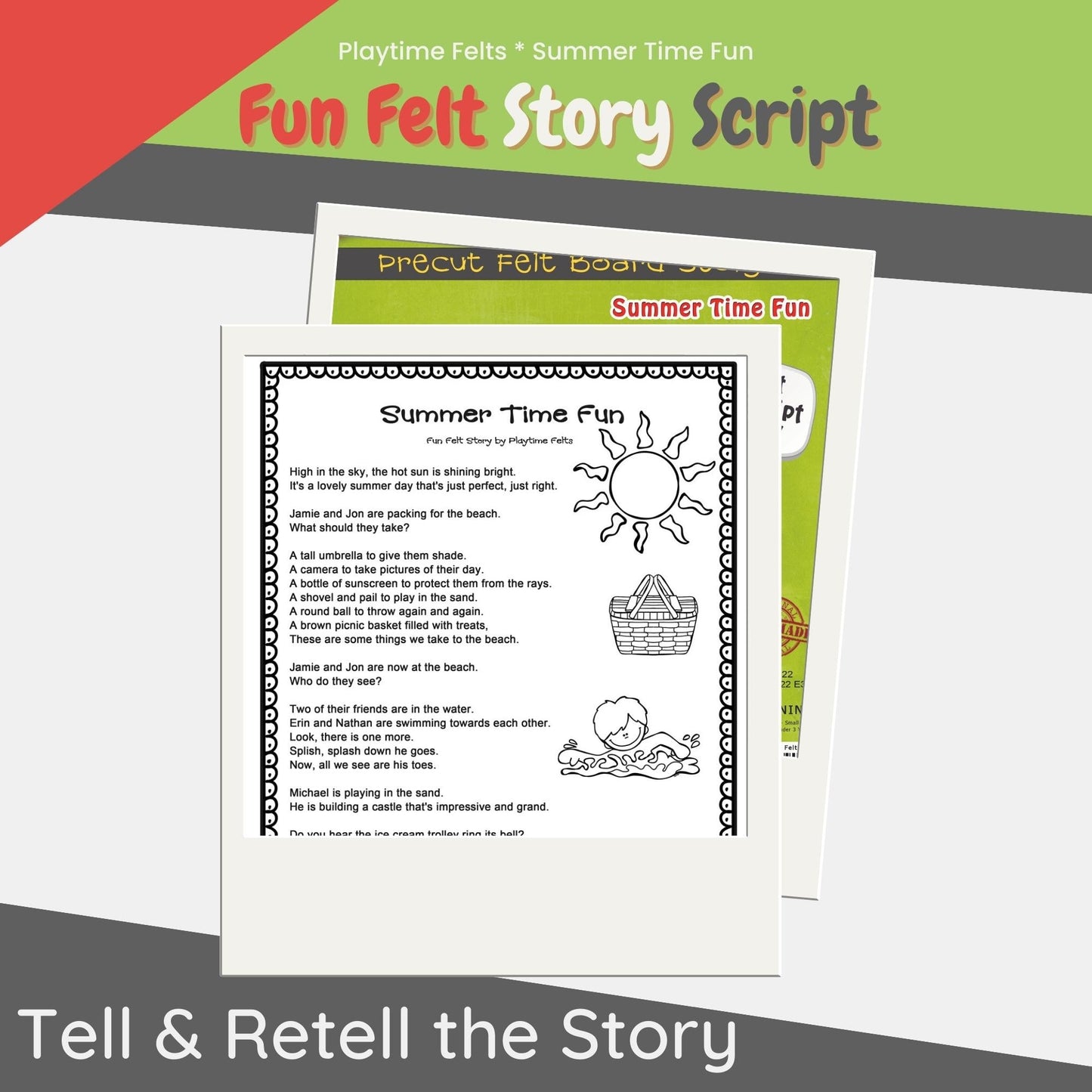 Summer Felt Board Stories for Preschoolers - Felt Board Stories for Preschool Classroom Playtime Felts