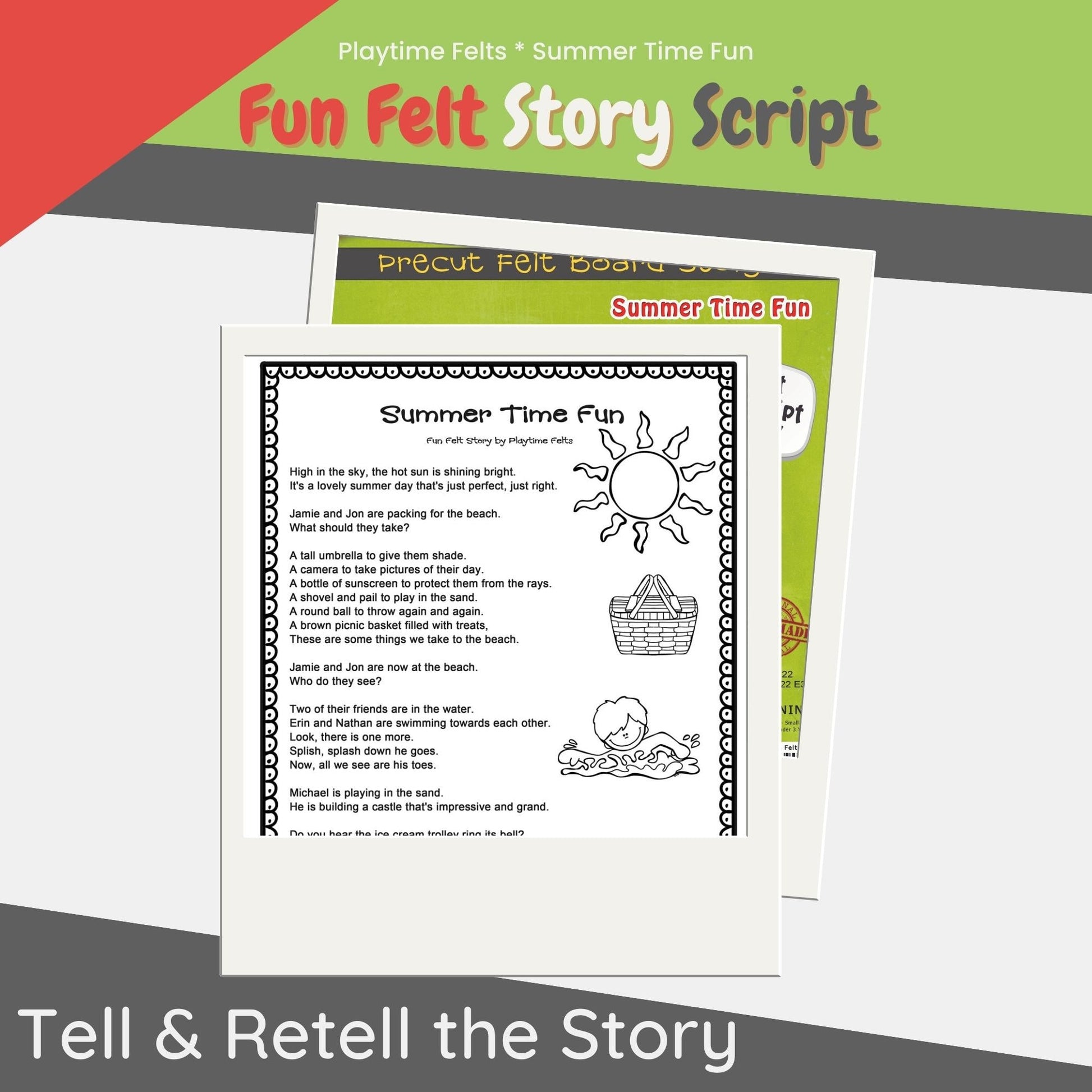 Summer Felt Board Stories for Preschoolers - Felt Board Stories for Preschool Classroom Playtime Felts