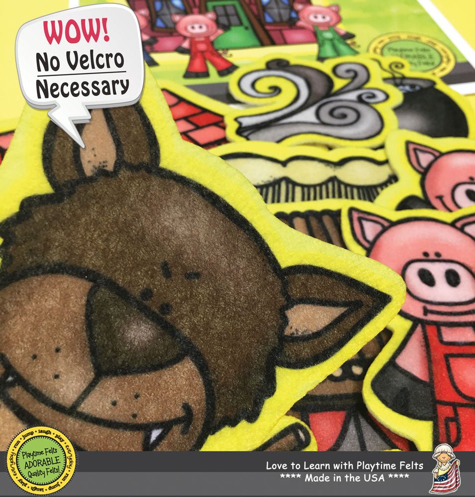 Three Little Pigs | Felt Board Story Set for Preschool - Felt Board Stories for Preschool Classroom Playtime Felts